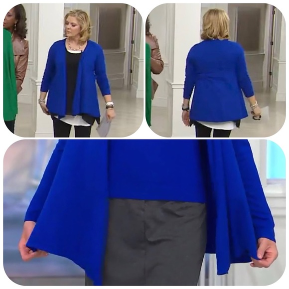 Linea by Louis Dell'Olio Whisper Knit Drape Front Cardigan, NWT 3X Ivory A237402 - Picture 11 of 12